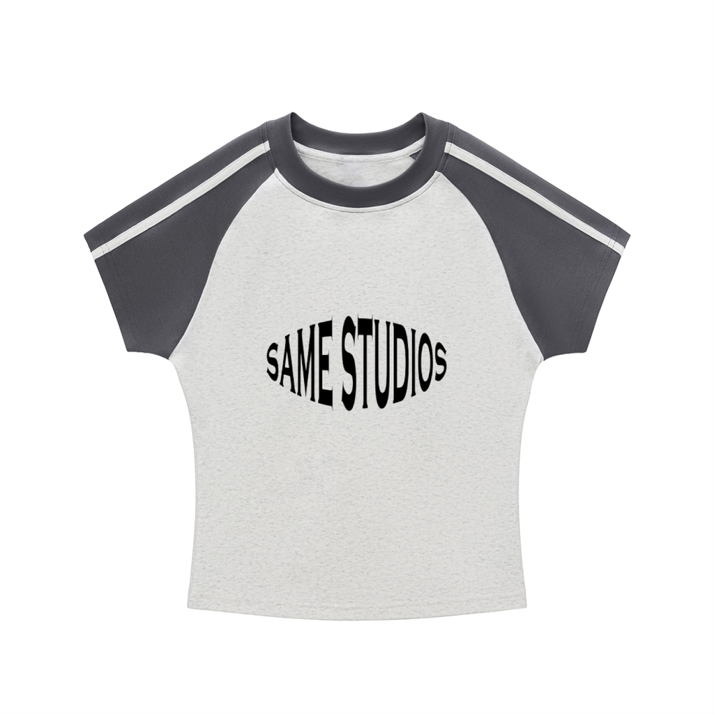 Contrast Stripes Bodycon Raglan  Sleeve T-Shirt